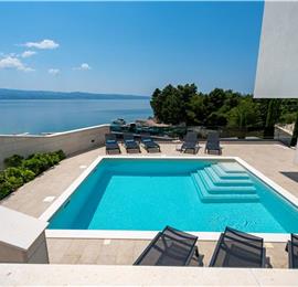 5 bedroom beachfront villa with heated pool near Omis, sleeps 9